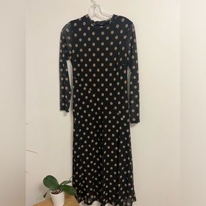 Enfocus Studio polka dot midi long sleeve dress